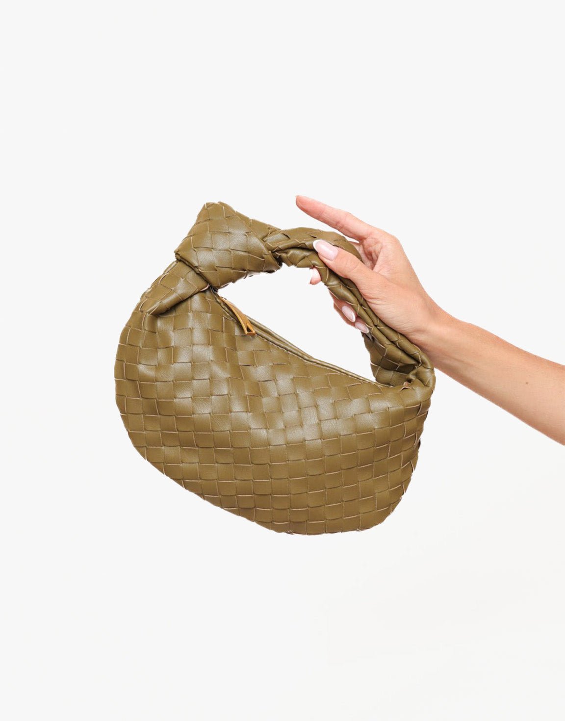 Army Green Medium Braided - Bag - Olivia & Kate