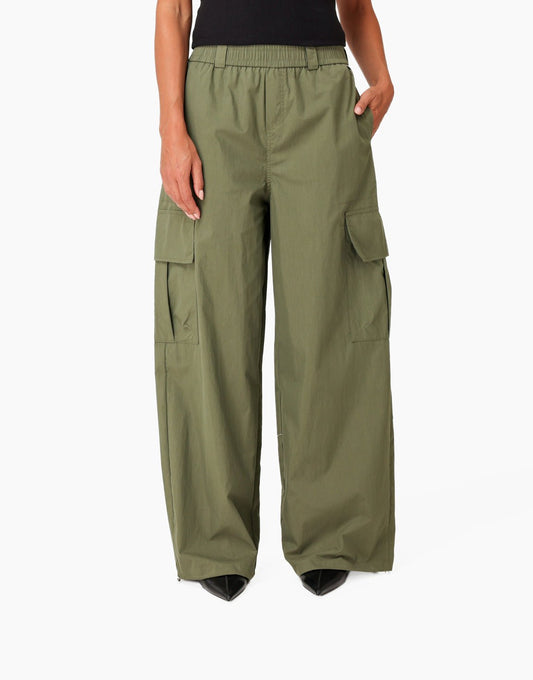 Army Groene Elastische Zak Detail Cargo - Broek - Olivia & Kate