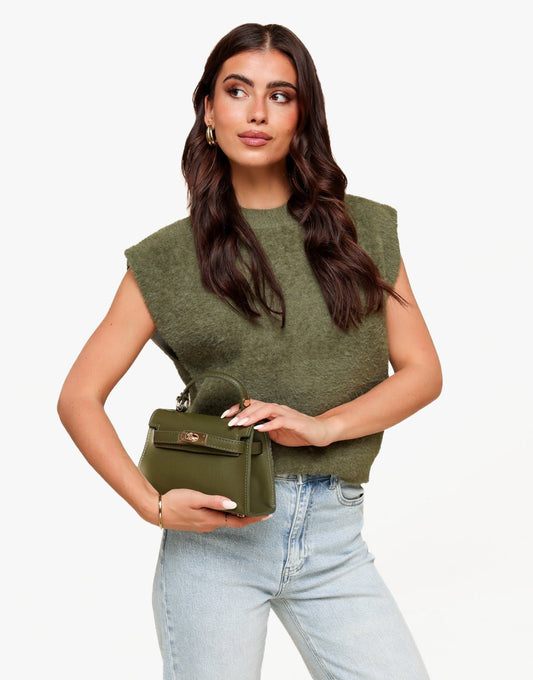 Army Green Gold Detail - Bag - Olivia & Kate