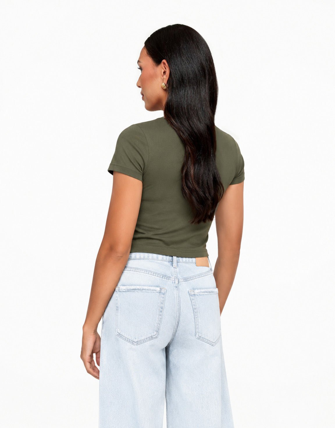 Army Groene O&K Basic Cropped SS - Top - Olivia & Kate