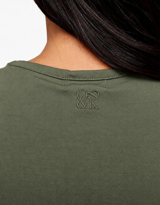 Army Groene O&K Basic Cropped SS - Top - Olivia & Kate