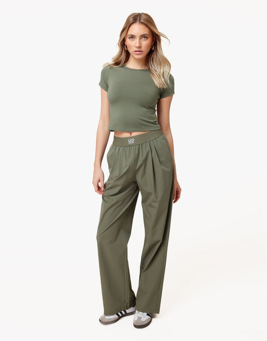 Army Groene O&K Cropped - Top + Army Groene O&K Broek - Set - Olivia & Kate