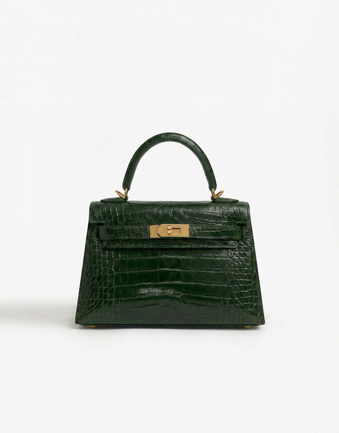 Army Groene Slangen Leren Gouden Detail - Tas - Olivia & Kate