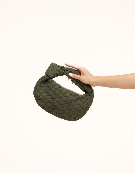 Army Groene Suede Middel Gevlochten - Tas - Olivia & Kate