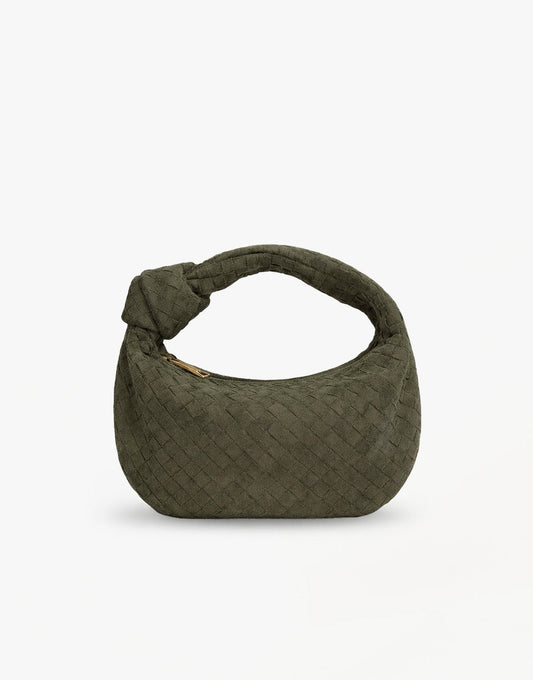 Army Groene Suede Middel Gevlochten - Tas - Olivia & Kate