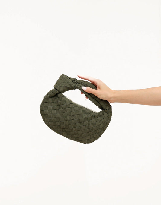 Army Groene Suede Middel Gevlochten - Tas - Olivia & Kate