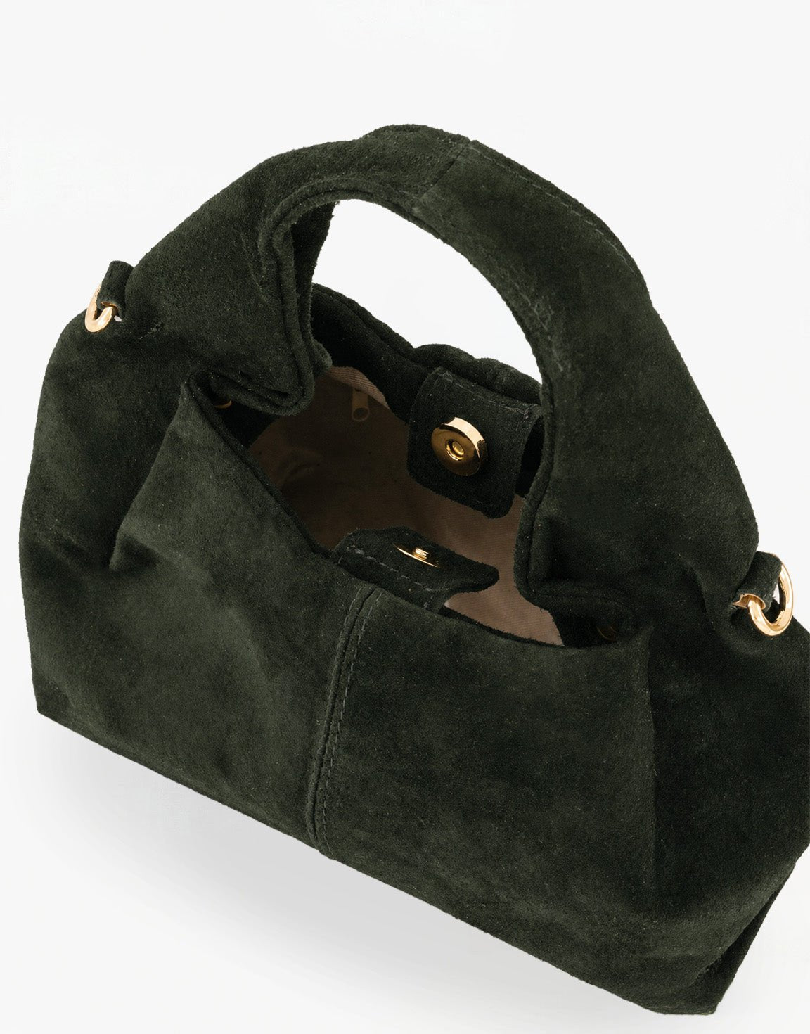 Army Groene Suede Ronde Schouder - Tas - Olivia & Kate