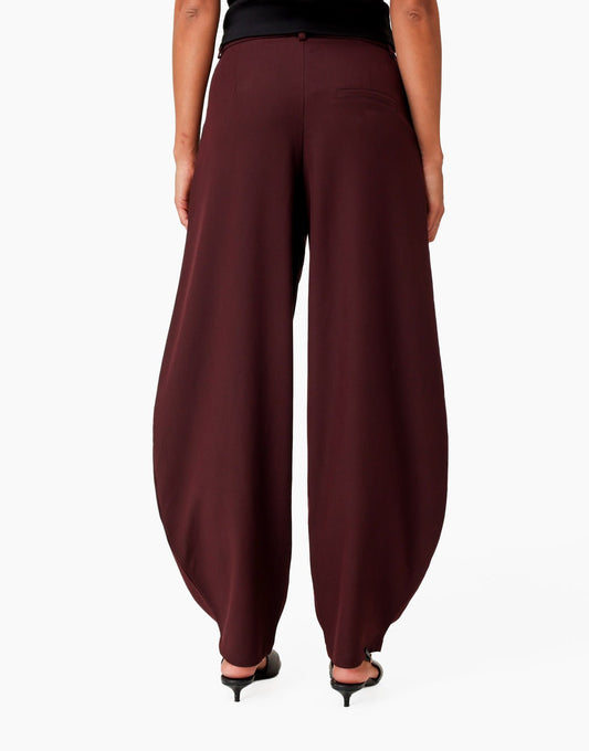 Aubergine Ballon Plooien Detail - Pantalon - Olivia & Kate