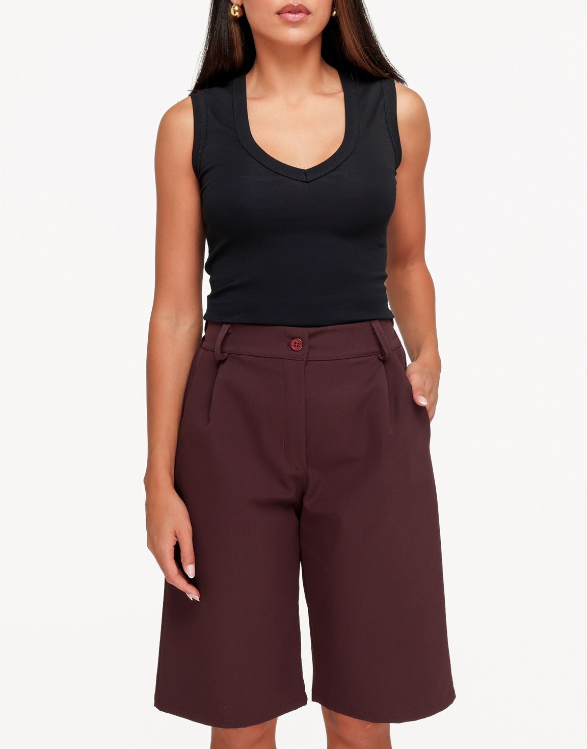 Aubergine Bermuda Lange - Short - Olivia & Kate