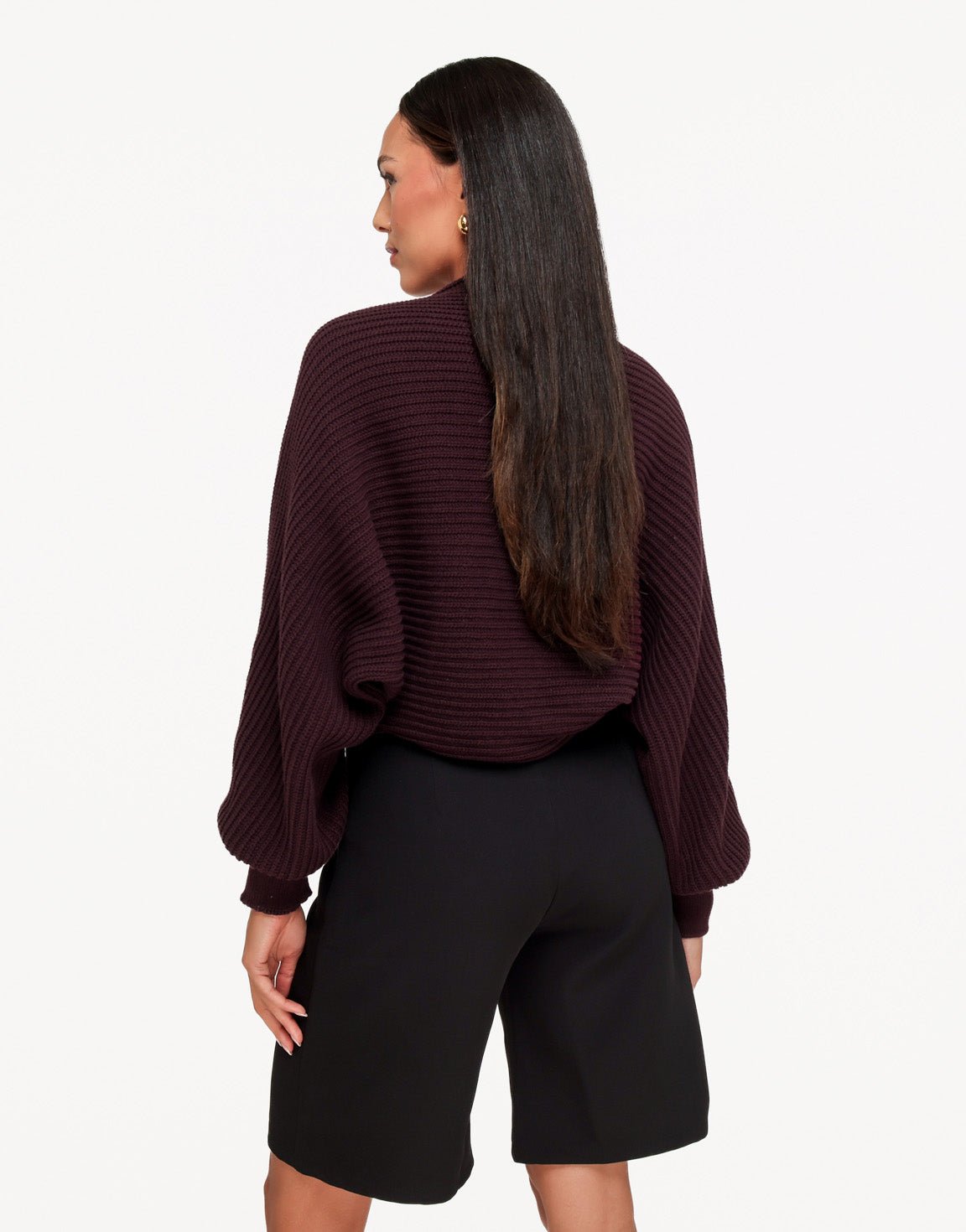 Aubergine Gebreide Cropped - Set