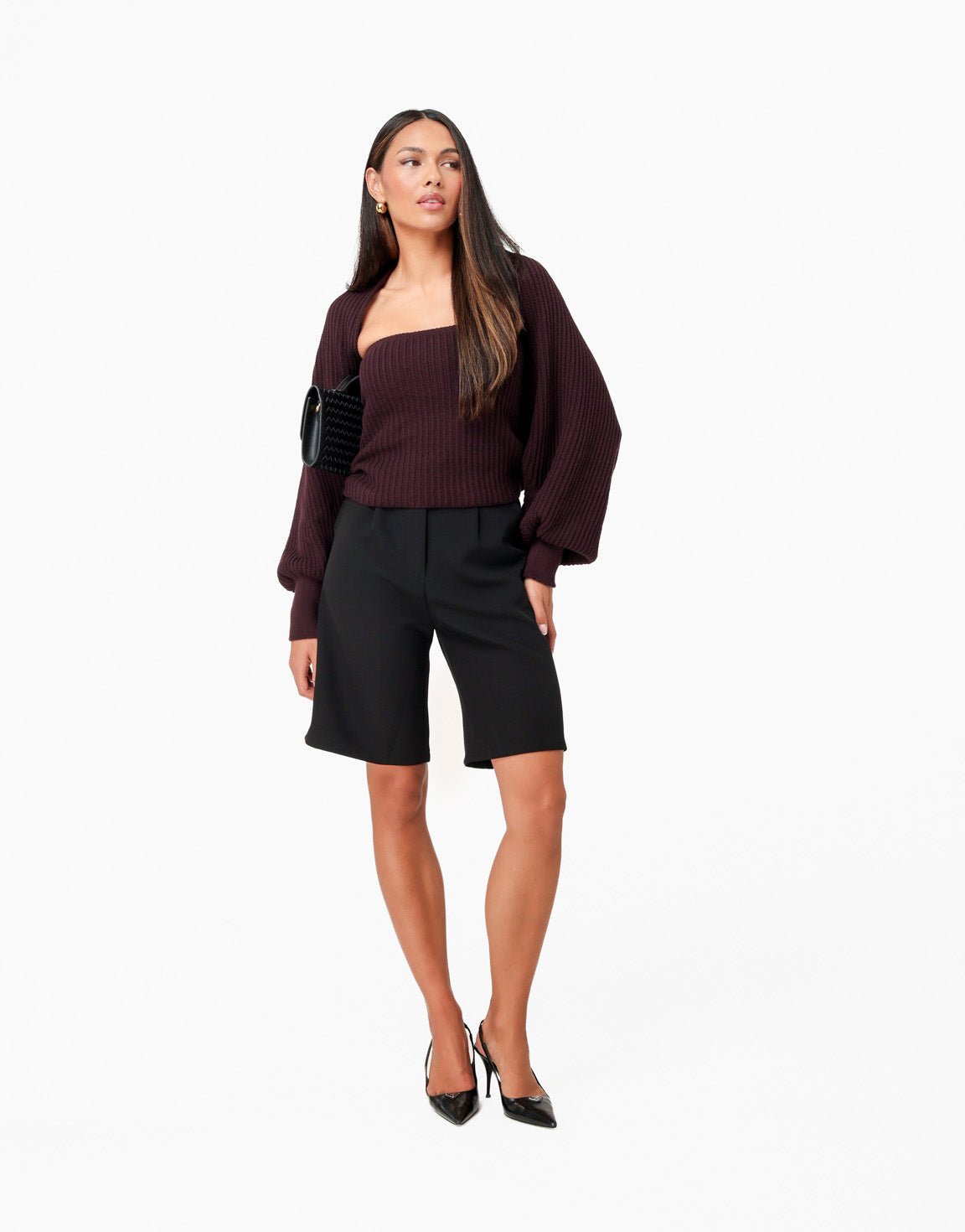 Aubergine Gebreide Tube - Top - Olivia & Kate