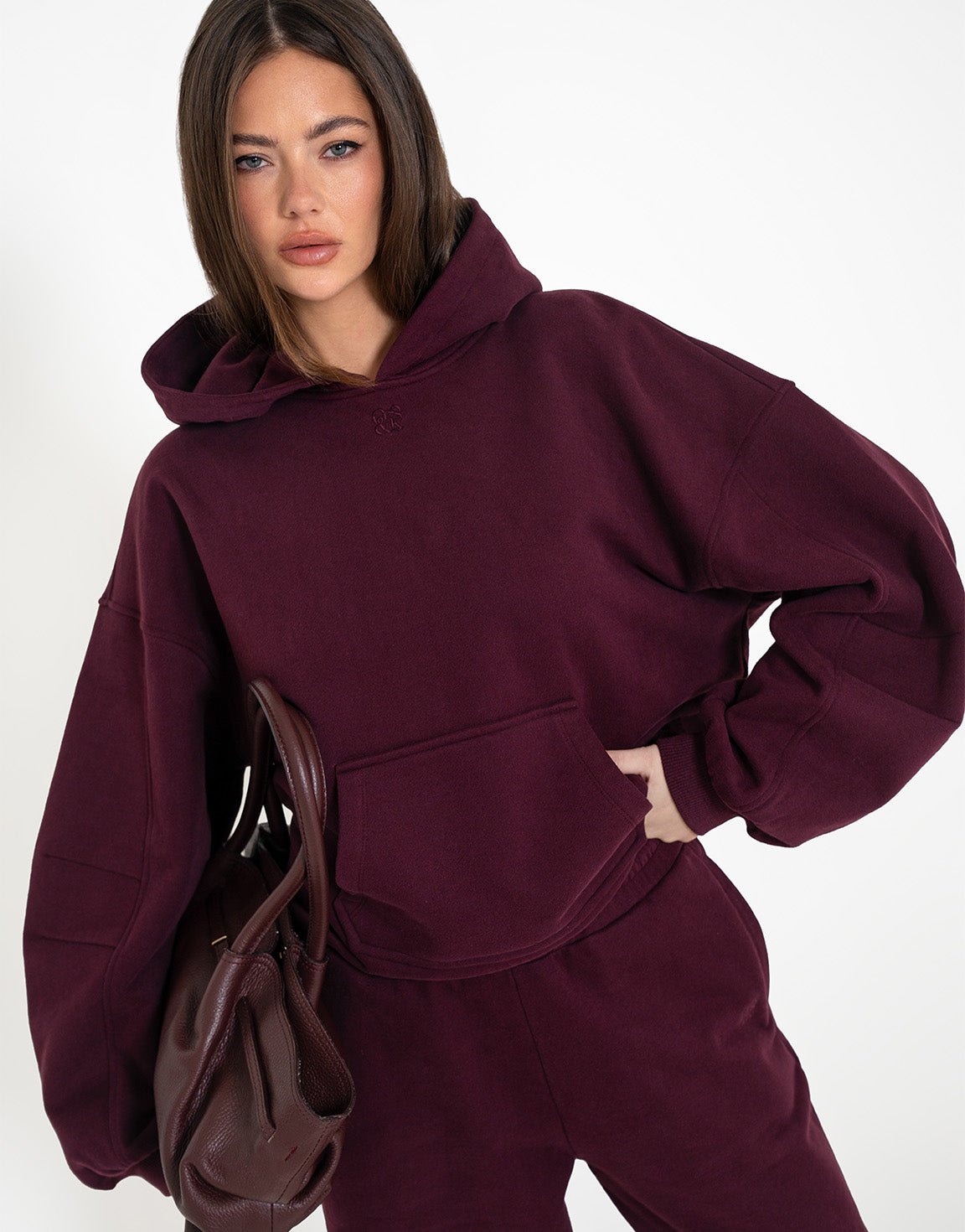 Aubergine Oversized Jogging - Hoodie - Olivia & Kate