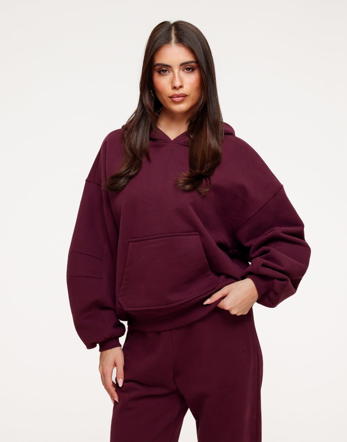 Aubergine Oversized Jogging - Hoodie - Olivia & Kate