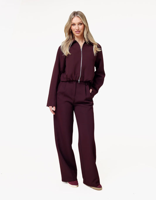 Aubergine Premium Achterkant Detail - Jas - Olivia & Kate