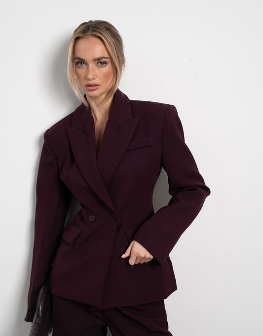 Aubergine Premium Detail - Blazer - Olivia & Kate