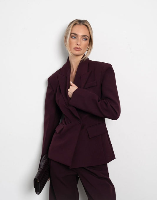 Aubergine Premium Detail - Blazer - Olivia & Kate