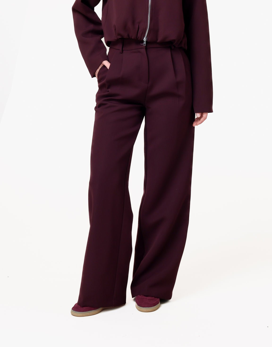 Aubergine Premium Detail Blazer - Set - Olivia & Kate