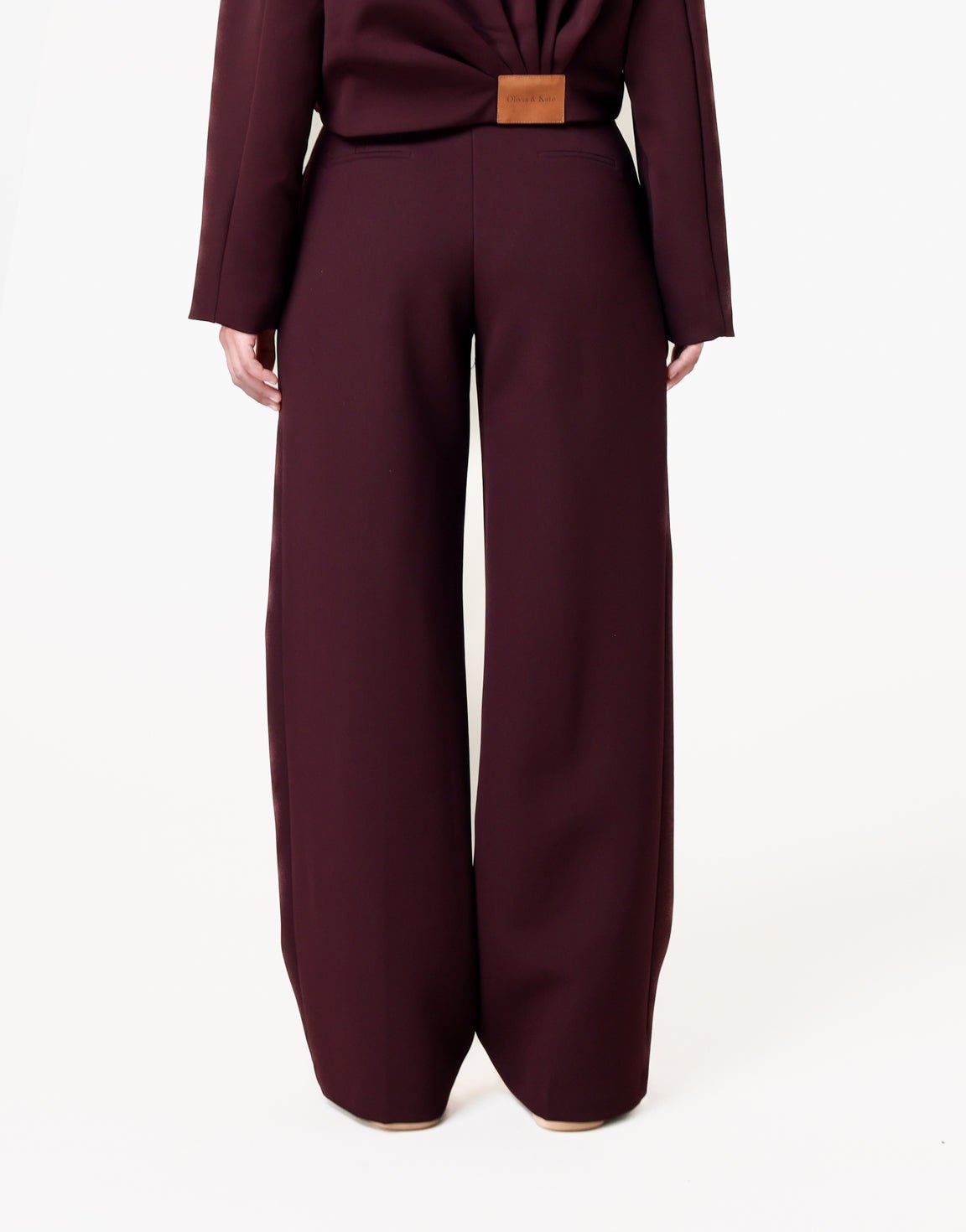 Aubergine Premium Wijde - Pantalon - Olivia & Kate