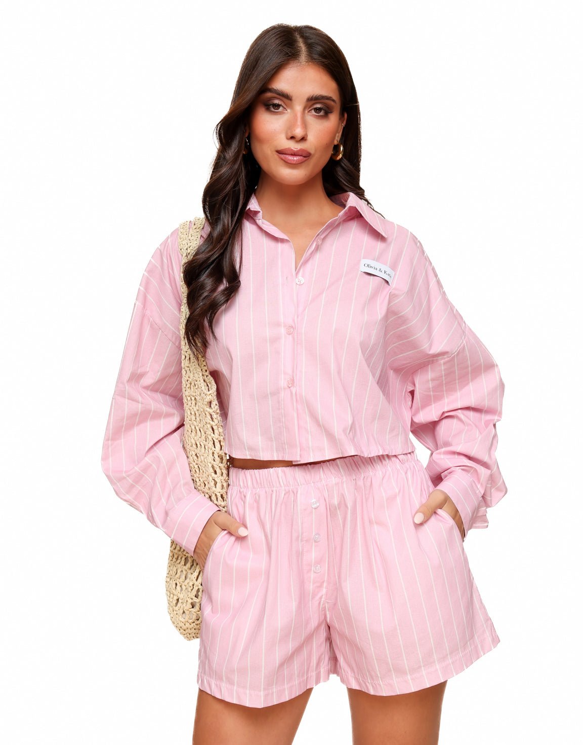 Baby Roze Gestreepte - Short - Olivia & Kate