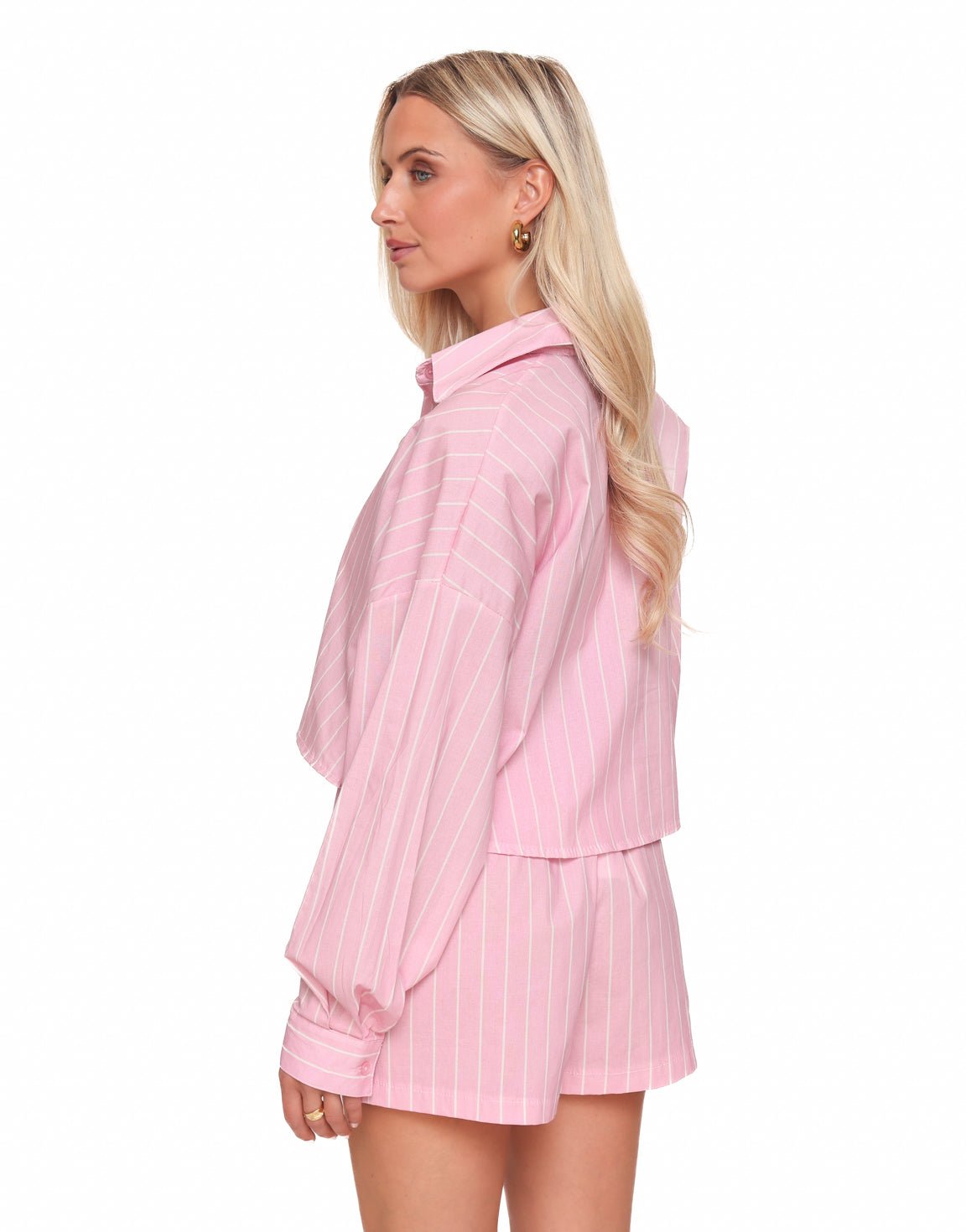 Baby Roze Olivia & Kate Gestreepte Cropped - Blouse - Olivia & Kate