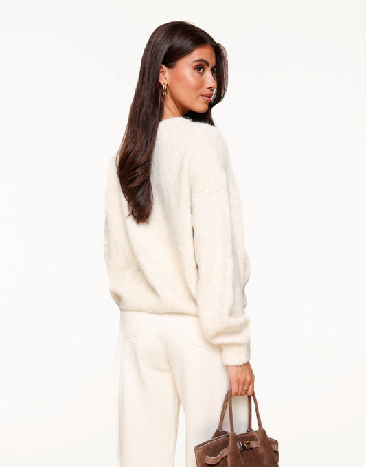 Beige Basic Knitted - Cardigan - Olivia & Kate