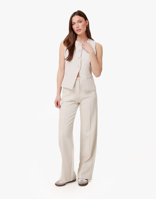 Beige Basic Rechte - Pantalon - Olivia & Kate