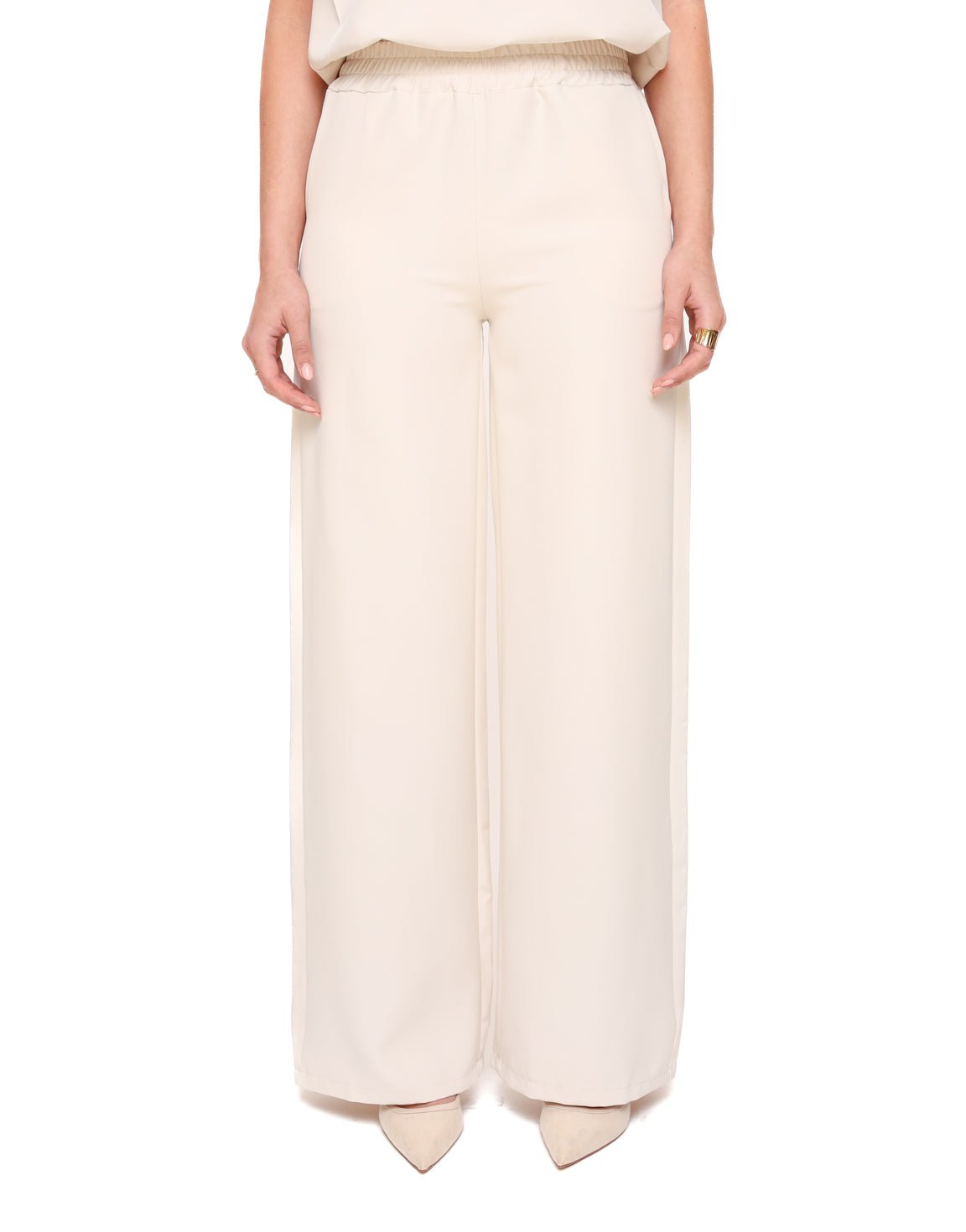 Beige Basic Riem Hoge Knopen - Set - Olivia & Kate