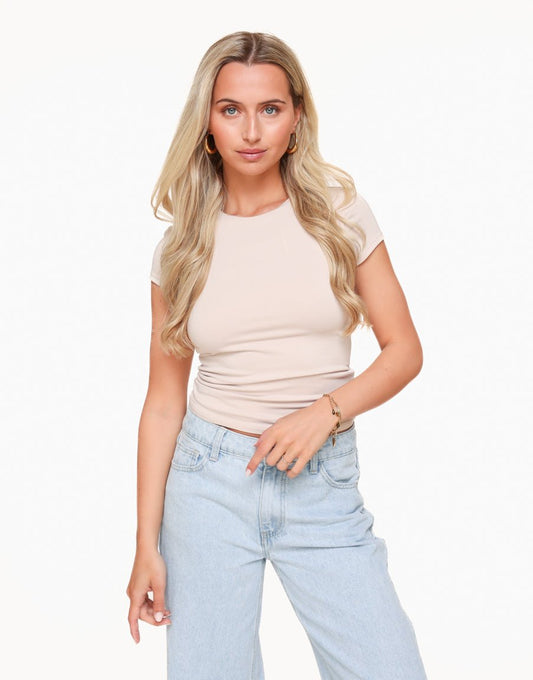 Beige Basic SS - Top - Olivia & Kate