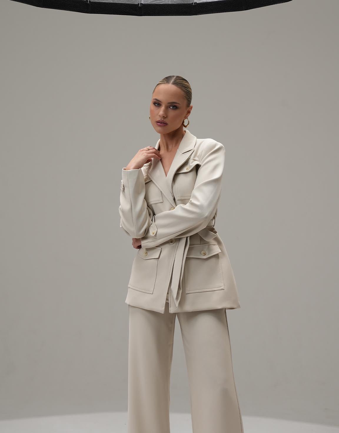 Beige Casual Wikkel - Set - Olivia & Kate