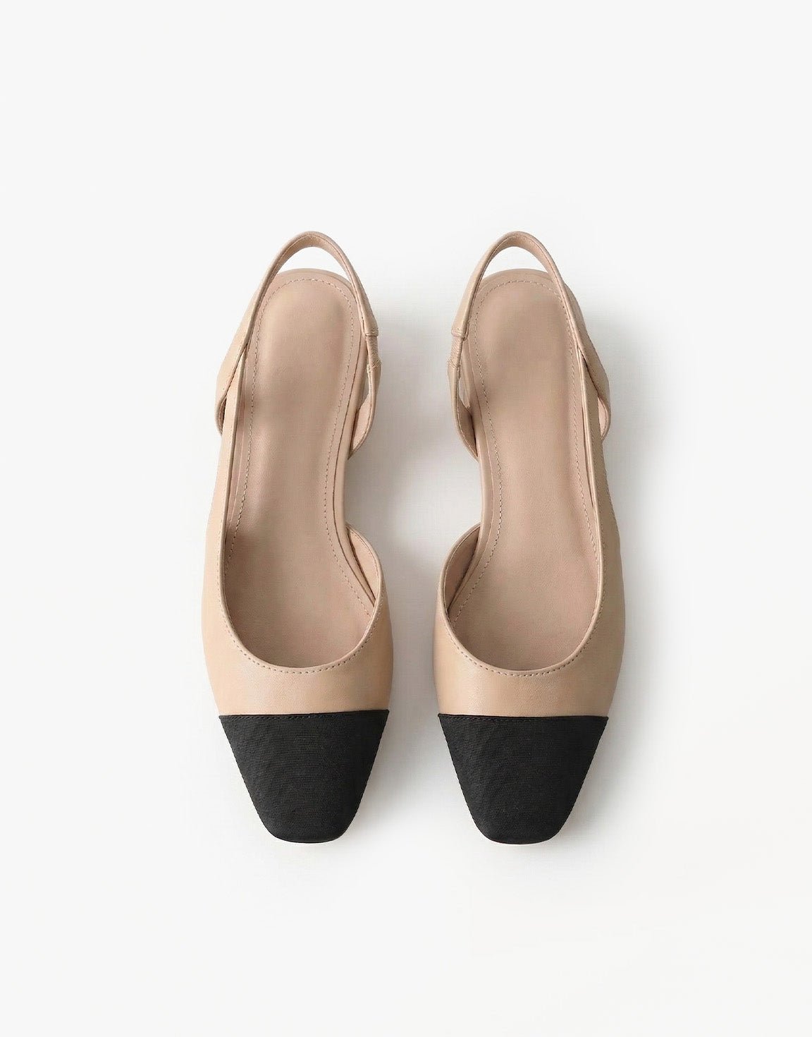 Beige Elegante Punt Ballerina's - Olivia & Kate