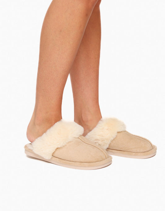 Beige Fluffy - Pantoffels - Olivia & Kate
