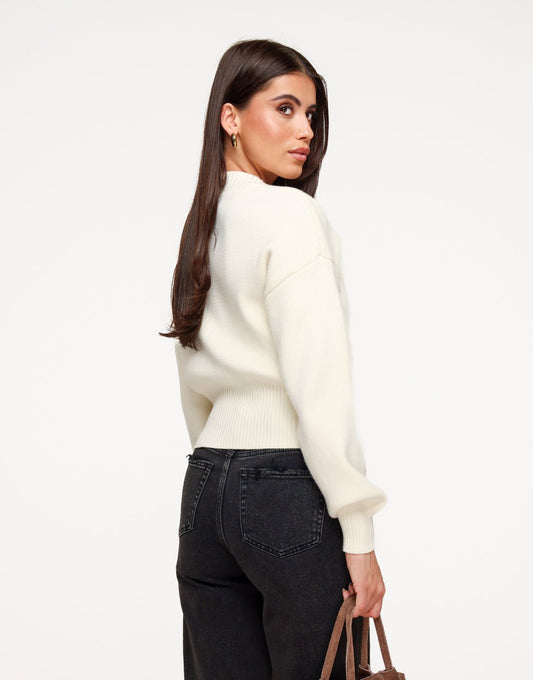 Beige Gebreide Rits - Vest - Olivia & Kate