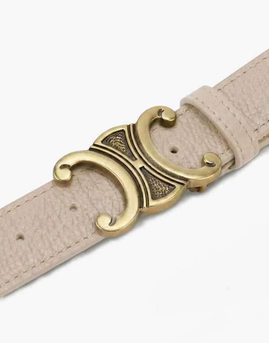 Beige Gedetailleerde Gouden Gesp - Riem - Olivia & Kate