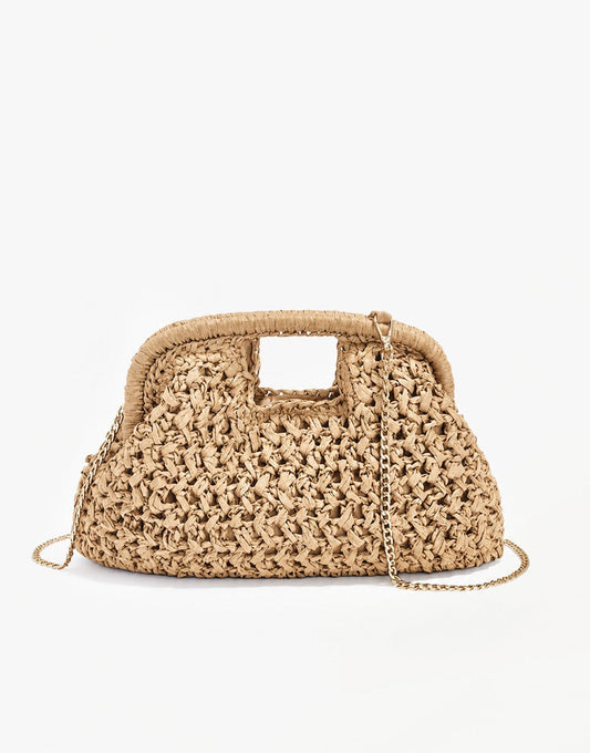 Beige Gevlochten - Clutch - Olivia & Kate