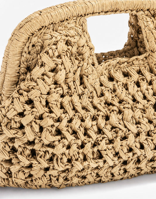 Beige Gevlochten - Clutch - Olivia & Kate