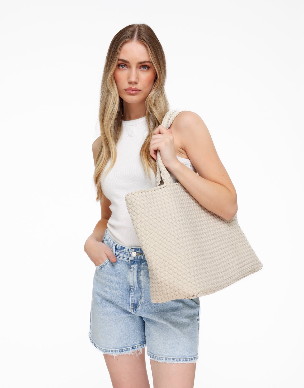Beige Grote Gevlochten - Tas - Olivia & Kate