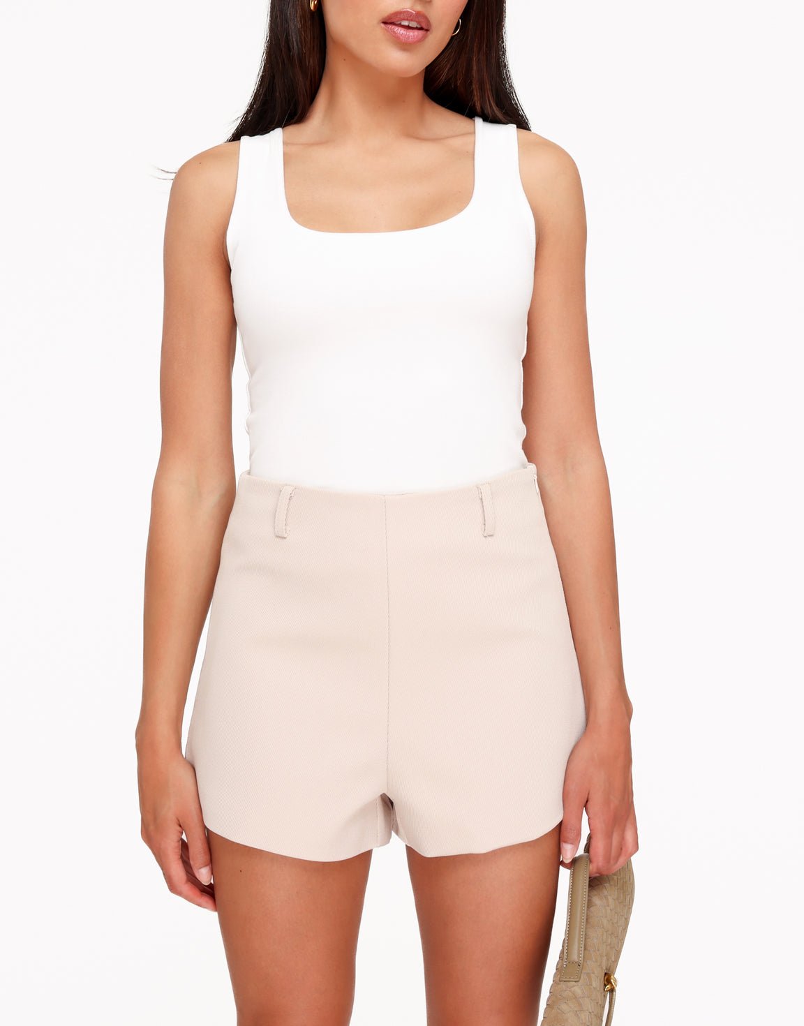 Beige Hoge Kraag Cropped - Set - Olivia & Kate