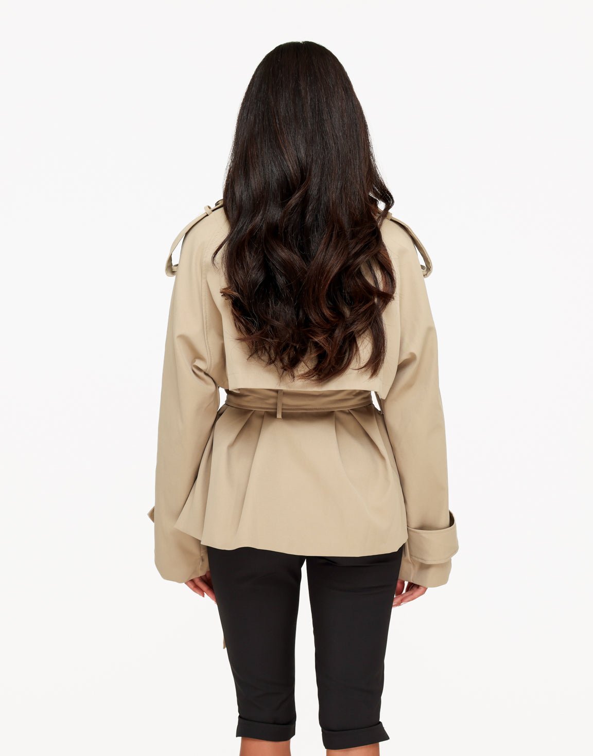 Beige Hoge Kraag Gestrikte Ceintuur Trench - Jas - Olivia & Kate