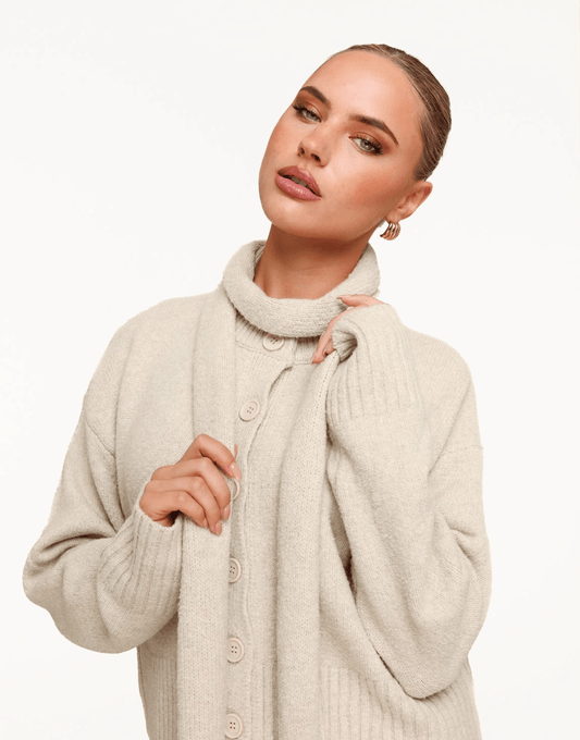 Beige Kleine Gebreide - Sjaal - Olivia & Kate