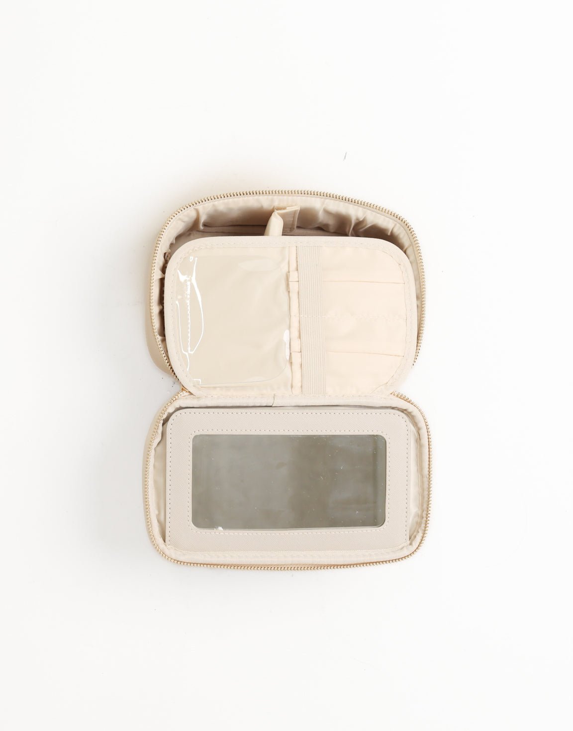 Beige Kleine Make - Up - Tas - Olivia & Kate