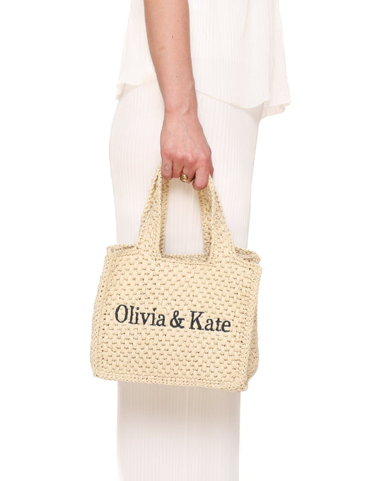 Beige Kleine Vierkante Olivia & Kate Gewoven - Tas - Olivia & Kate
