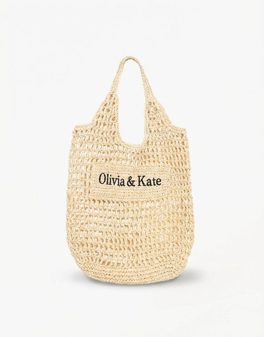 Beige Long Olivia & Kate Woven - Bag - Olivia & Kate