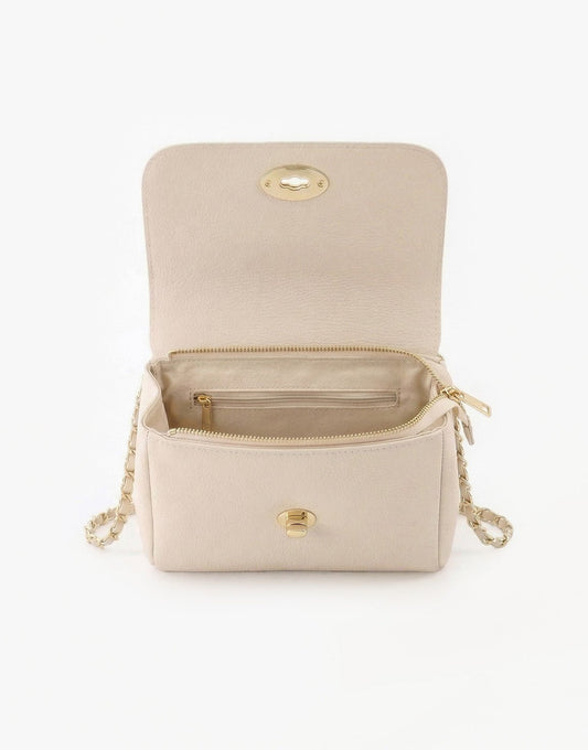 Beige Leren Crossbody - Tas - Olivia & Kate
