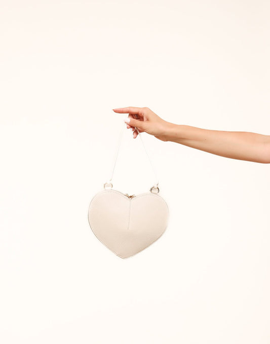 Beige Leren Hart - Tas - Olivia & Kate