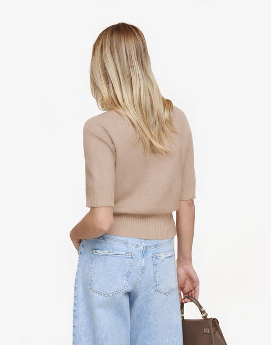 Beige Losse SS - Trui - Olivia & Kate