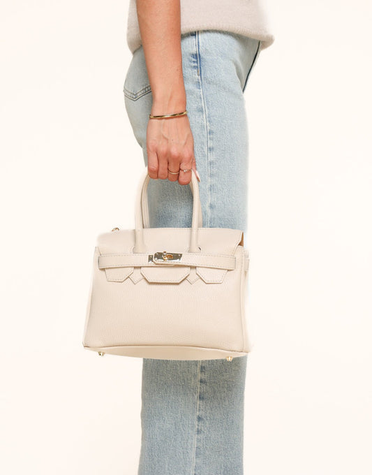 Beige Middel Gouden Details - Tas - Olivia & Kate