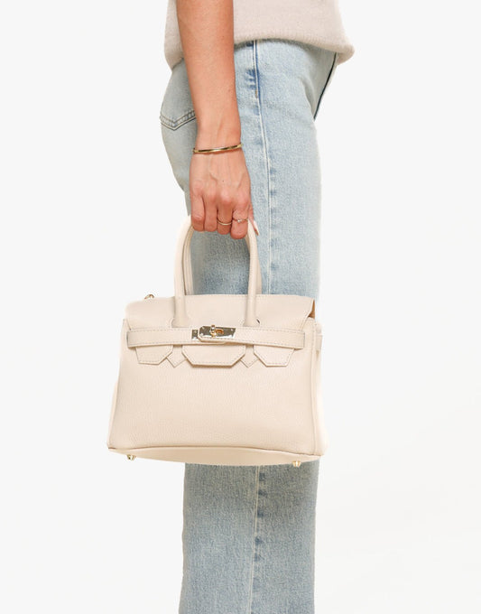 Beige Middel Gouden Details - Tas - Olivia & Kate