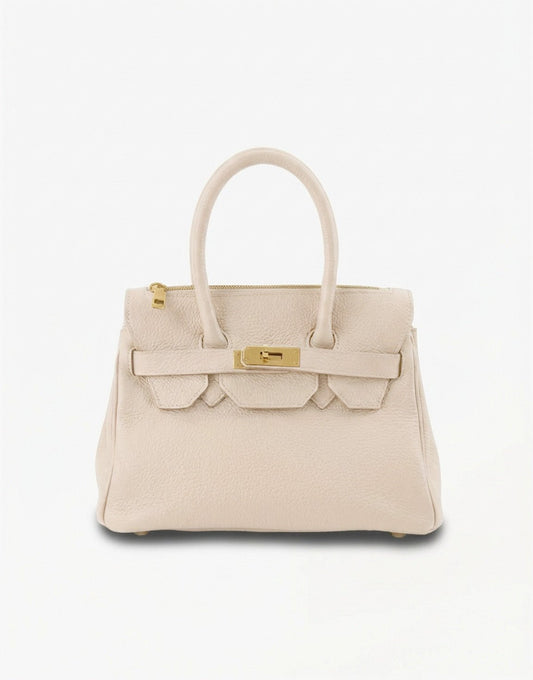 Beige Middel Gouden Details - Tas - Olivia & Kate