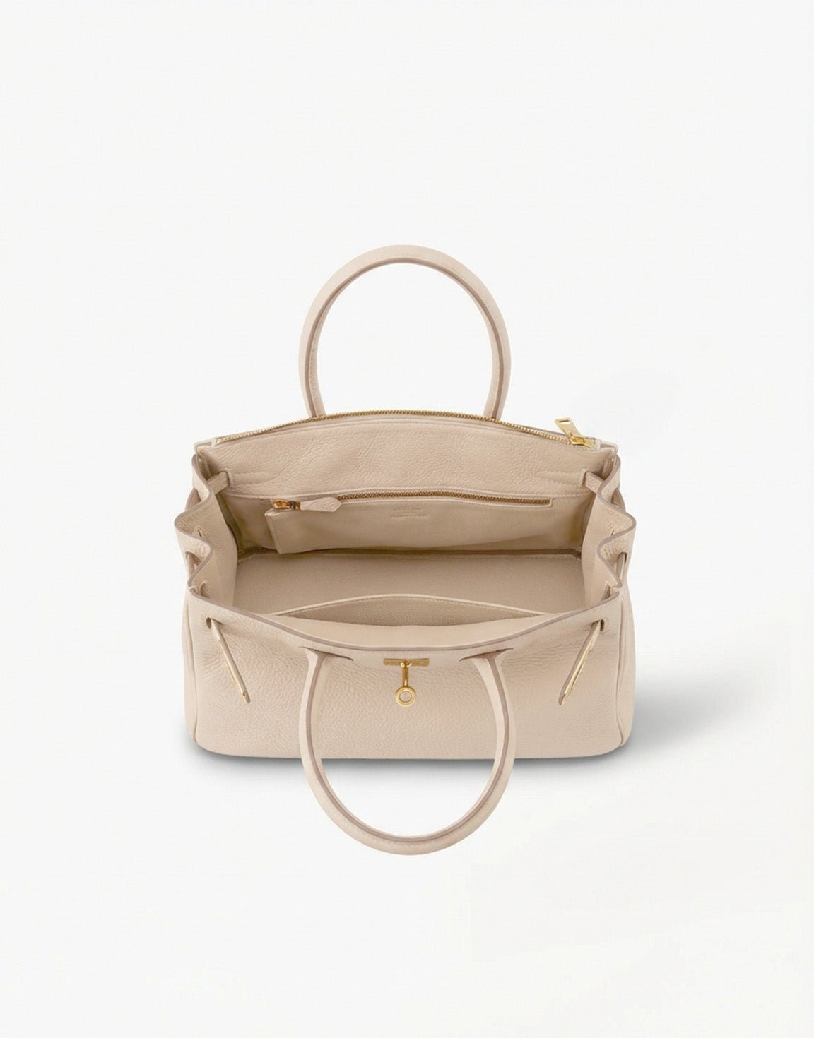 Beige Middel Gouden Details - Tas - Olivia & Kate