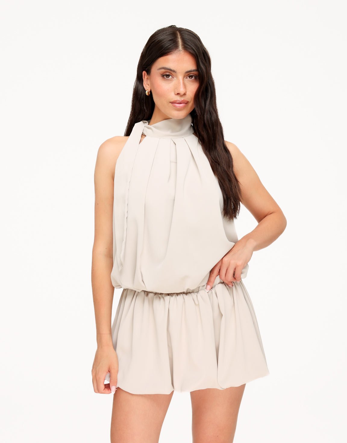 Beige Mouwloze Halter Flowy - Set - Olivia & Kate